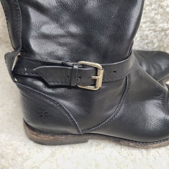 Frye Phillip Black Leather Womens Riding Boots size 6.5 - Picture 3 of 10